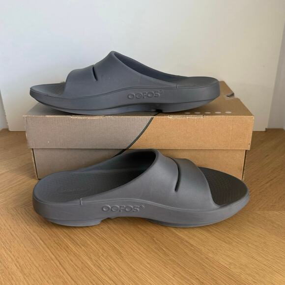 OOFOS OOahh ‘Grey’ Unisex Recovery Slide Sandal -SZ Men 10- Women 12 main image 10